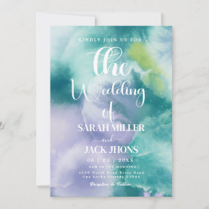Faire-part de mariage à l'aquarelle vibrant