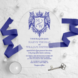 Faire-part de mariage à l'arche avec monogramme et