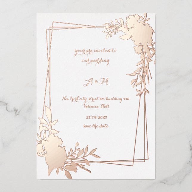 Faire-part de mariage à l'arche florale élégante | (Recto)