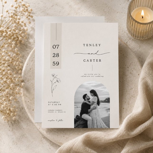 Faire-part de mariage à l'arche florale romantique (Créateur téléchargé)