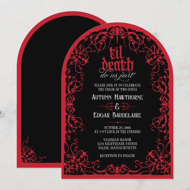 Faire-part de mariage à l'arche gothique 'Jusqu'à  (Devant / Derrière)