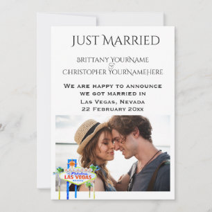 Faire-part de mariage à Las Vegas avec photo