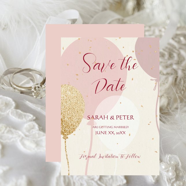 Faire-part de mariage à l'avance Rose Or (Wedding Save The Date Announcement Pink Gold)