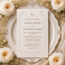 Faire-part de mariage à l'aveugle en relief Rosali