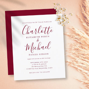 Faire-part de mariage à l'écriture bourguignonne b