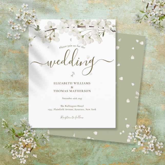 Faire-part de mariage à l'écriture Budget White Bl (Créateur téléchargé)