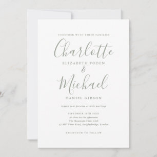 Faire-part de mariage à l'écriture de signature Ve