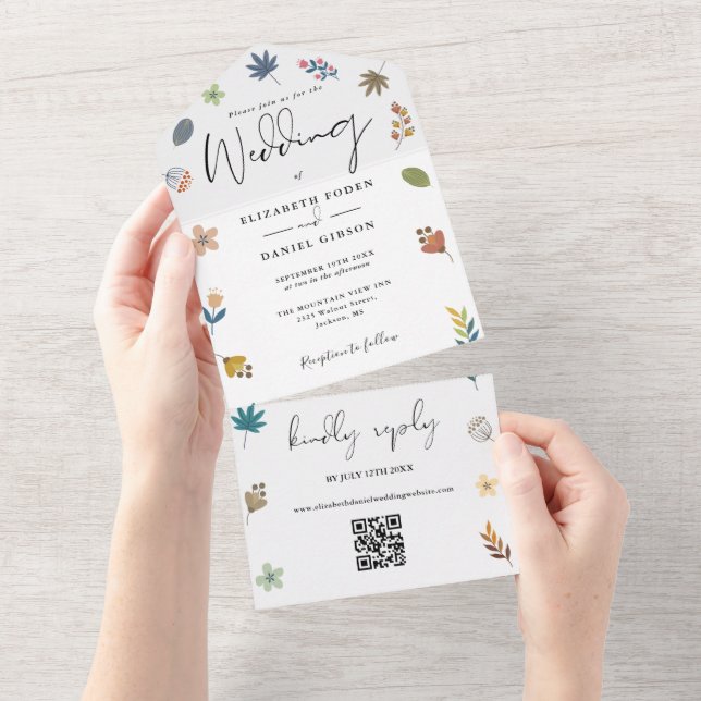 Faire-part de mariage à l'écriture élégante avec c (Déchirure)