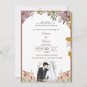 Faire-part de mariage à l'écriture minimale modern