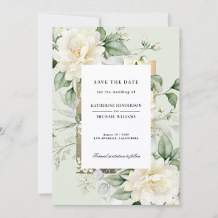 Faire-part de mariage à l'eucalyptus vert sauge po