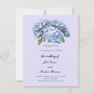 Faire-part de mariage à l'hortensia élégant