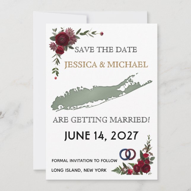 faire-part de mariage à long island pour annoncer  (Devant)