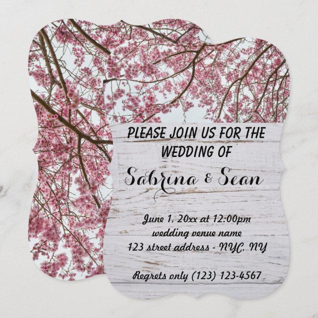 Faire-part de mariage à moitié et moitié (Devant / Derrière)