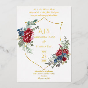 Faire-part de mariage à monogramme avec fleurs mag