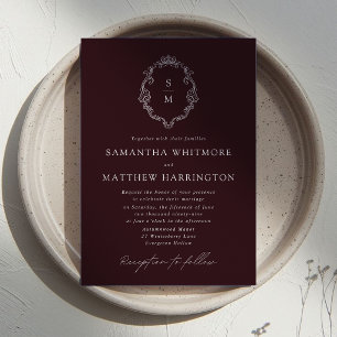 Faire-part de mariage à monogramme de Bourgogne