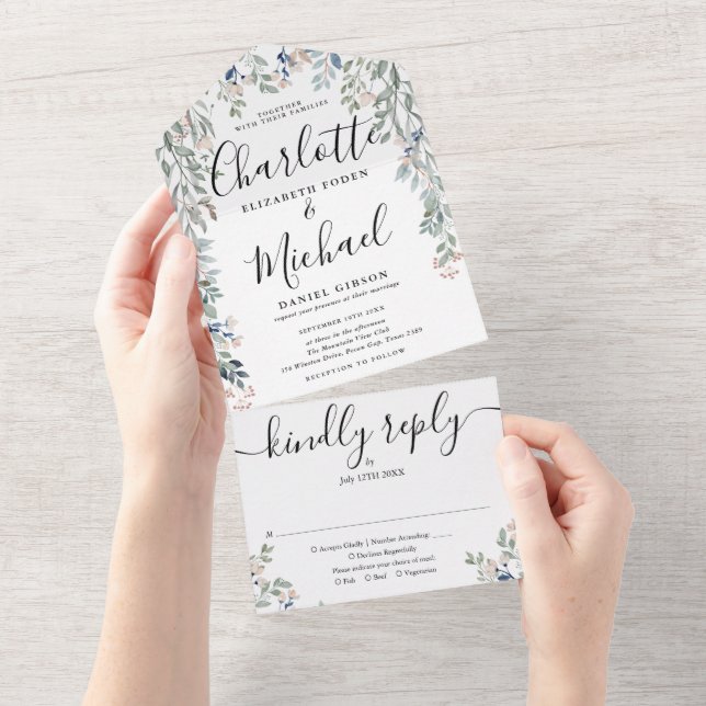 Faire-part de mariage à monogramme en écriture Flo (Déchirure)