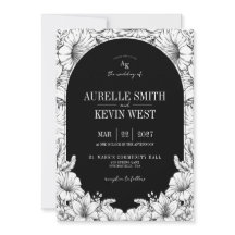 Faire-part de mariage à monogramme floral rustique