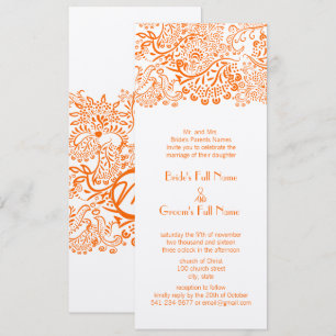 Faire-part de mariage à motif de dentelle et oisea