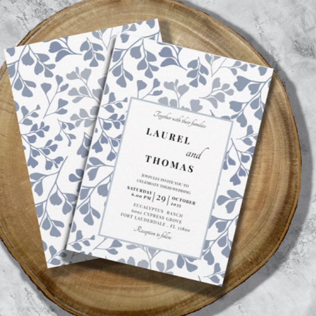 Faire-part de mariage à motif de feuille botanique (Créateur téléchargé)