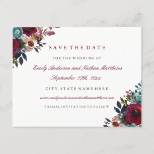Faire-part de mariage à motif floral aquarelle Bou