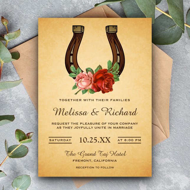Faire-part de mariage à motif floral rustique de c (Créateur téléchargé)