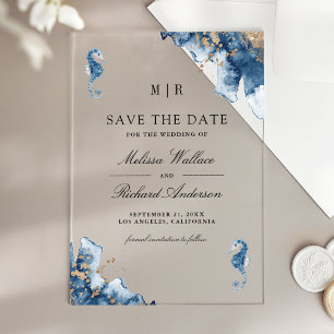 Faire-part de mariage à motif monogramme nautique 