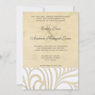 Faire-part de mariage à motif tourbillonnant argen