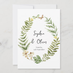 Faire-part de mariage à papillon romantique