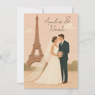 Faire-part de mariage à Paris   Élégante Tour Eiff