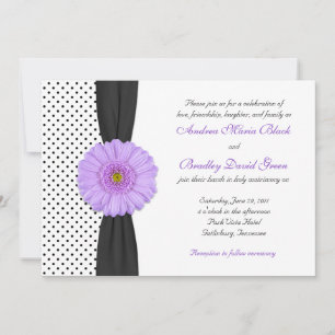 Faire-part de mariage à pointes Polka pourpre Gerb