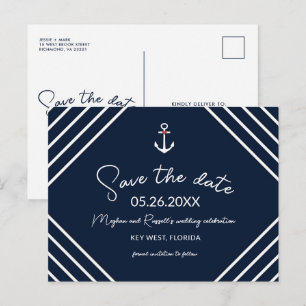 Faire-part de mariage à quai budgétaire avec ancre