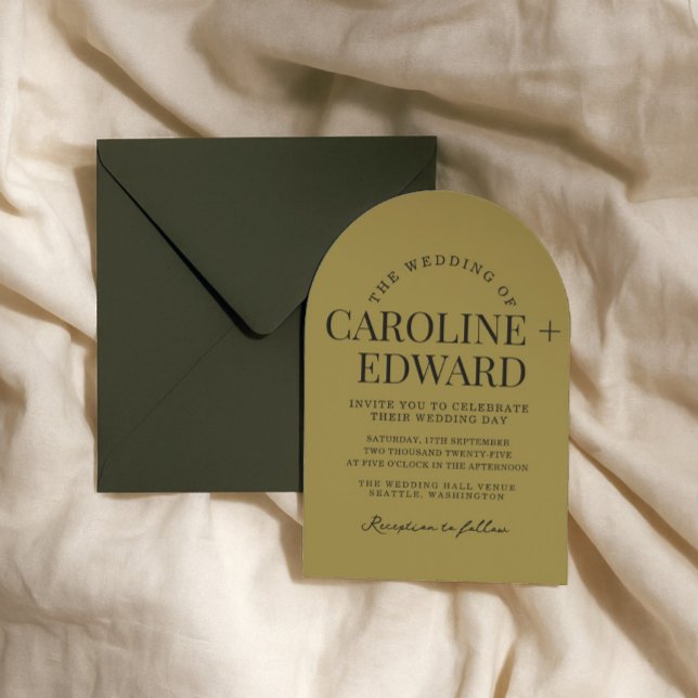 Faire-part de mariage à rayures à arc rétro (Créateur téléchargé)