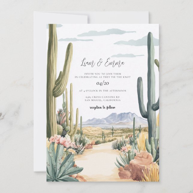 Faire-part de mariage à Scottsdale Arizona (Devant)