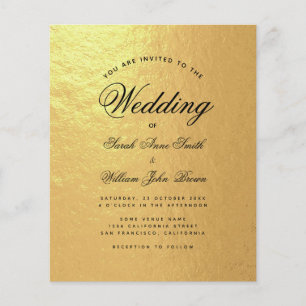 Faire-part de mariage à script budgétaire en feuil