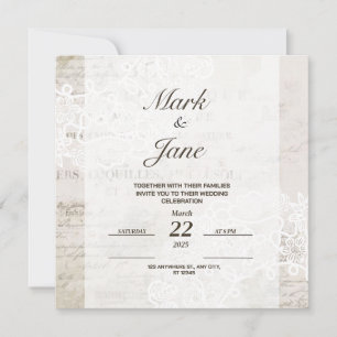 Faire-part de mariage à thème antique vintage