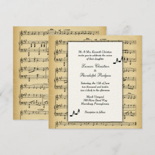 Faire-part de mariage à thème de la musique de feu