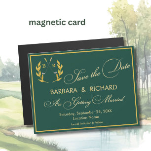 Faire part de mariage à thème golfique monogrammé