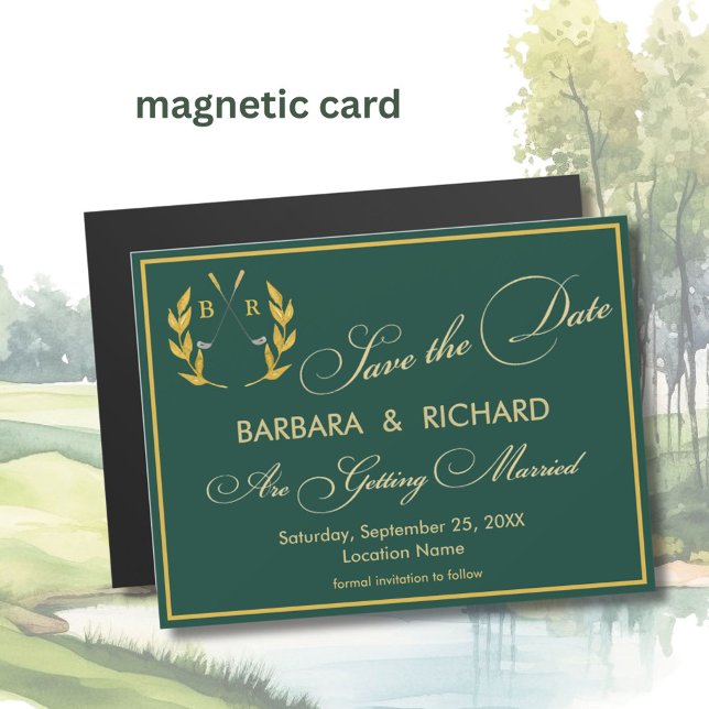 Faire part de mariage à thème golfique monogrammé  (Créateur téléchargé)