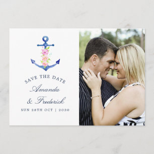 Faire-part de mariage à thème nautique aquarelle