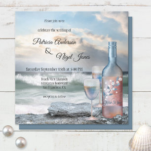 Faire-part de mariage à thème Plage ou Destination
