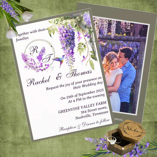 Faire-part de mariage à thème Purple Wisteria (Créateur téléchargé)