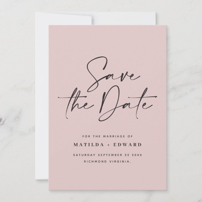 Faire-part de mariage à typographie manuscrite mod (Devant)