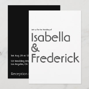 Faire-part de mariage à typographie rétro