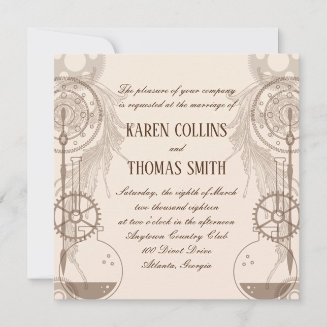 Faire-part de mariage à vapeur (Devant)