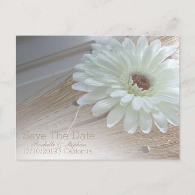 Faire-part de mariage à venir White Daisy (Devant)