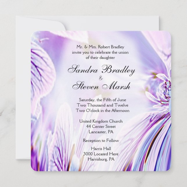 Faire-part de mariage Abstrait de purple (Devant)