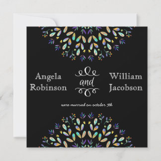 Faire-part de mariage Abstrait Floral Chalkboard P