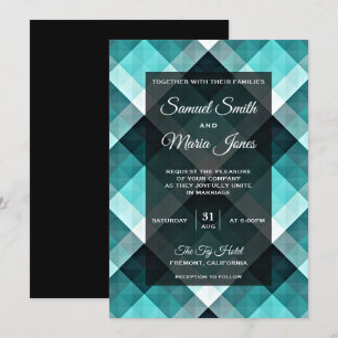 Faire-part de mariage Abstrait géométrique Turquoi