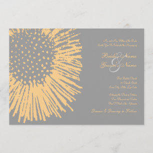 Faire-part de mariage Abstrait jaune et gris