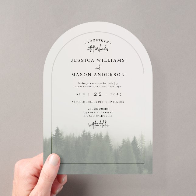 Faire-part de mariage acrylique Forest Mountain (In situ (ordinateur de poche))